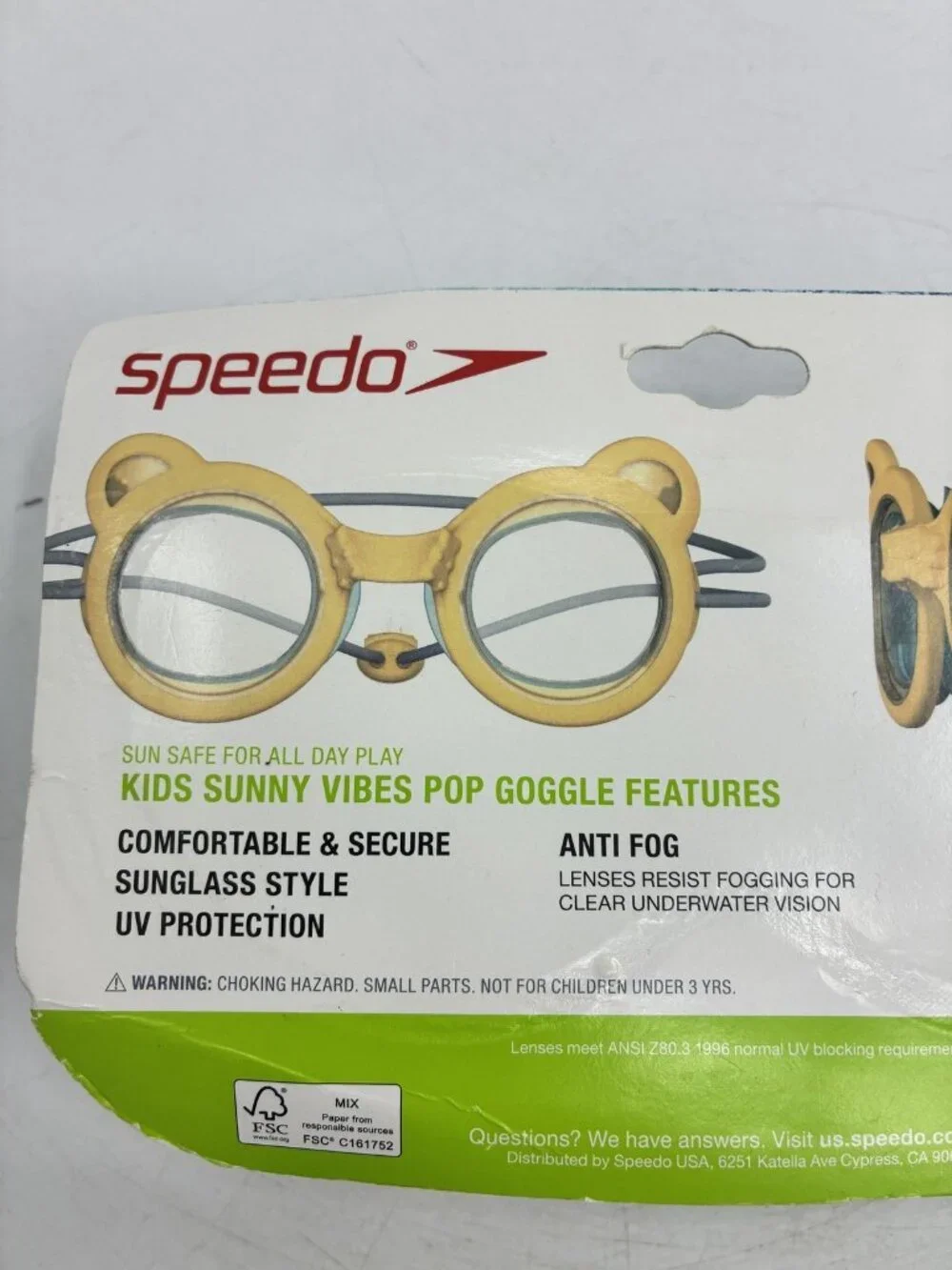 Speedo Kids Sunny Vibes Pop Swim Goggles Ages 3-6 Purple Sunglass Style New